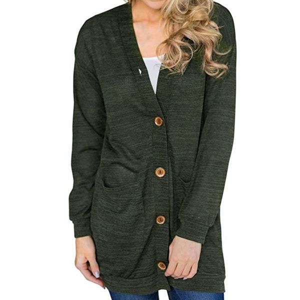 women's solid color blouse button cardigan long sleeve jacket autumn winter elegant overcoat loose 2019, Black;brown
women's solid color blouse button cardigan long sleeve jacket autumn winter elegant overcoat loose 2019, Black;brown