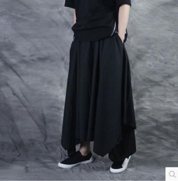 27-44 2017 new men's personalized black casual pants male ankle length trousers loose irregular horn culottes singer costumes
27-44 2017 new men's personalized black casual pants male ankle length trousers loose irregular horn culottes singer costumes