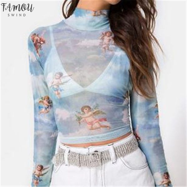 new fashion regular women see through sheer mesh fishnet shirt cute angel printed female wear autumn womens ladies mesh, White
new fashion regular women see through sheer mesh fishnet shirt cute angel printed female wear autumn womens ladies mesh, White