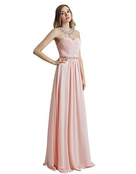 new a line column jewel neck floor length chiffon see through formal evening dress with beading, White;black
new a line column jewel neck floor length chiffon see through formal evening dress with beading, White;black