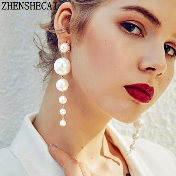 fashion earring long chain imitation pearl earring punk street geometric ear jewelry for women party wedding gift, Silver
fashion earring long chain imitation pearl earring punk street geometric ear jewelry for women party wedding gift, Silver