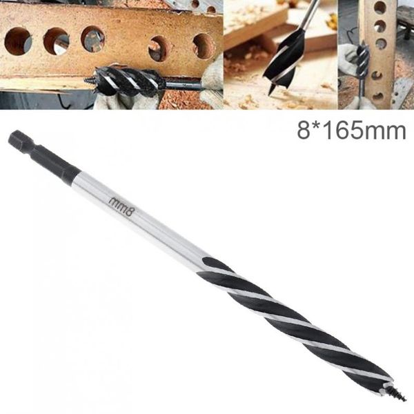 1pc 8 x 165mm four-slot woodworking drill bit hole drilling tool with center drill head and hex shank for woodworking opening
1pc 8 x 165mm four-slot woodworking drill bit hole drilling tool with center drill head and hex shank for woodworking opening