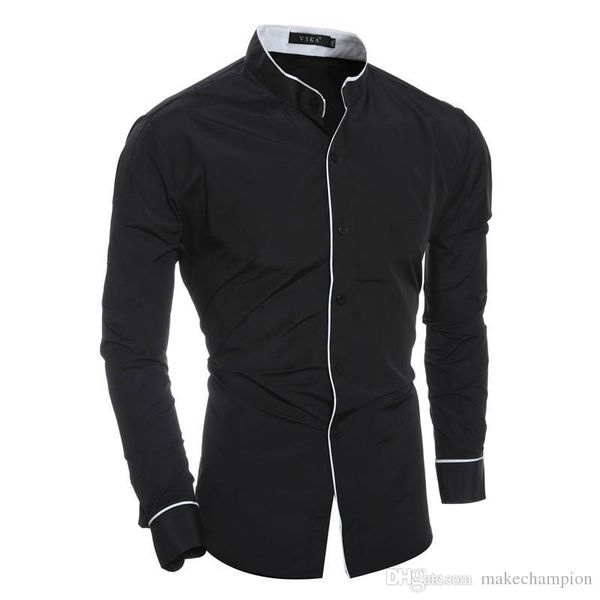 solid color mens designer dress shirts fashion stand collar long sleeve mens casual mens apparel, White;black
solid color mens designer dress shirts fashion stand collar long sleeve mens casual mens apparel, White;black