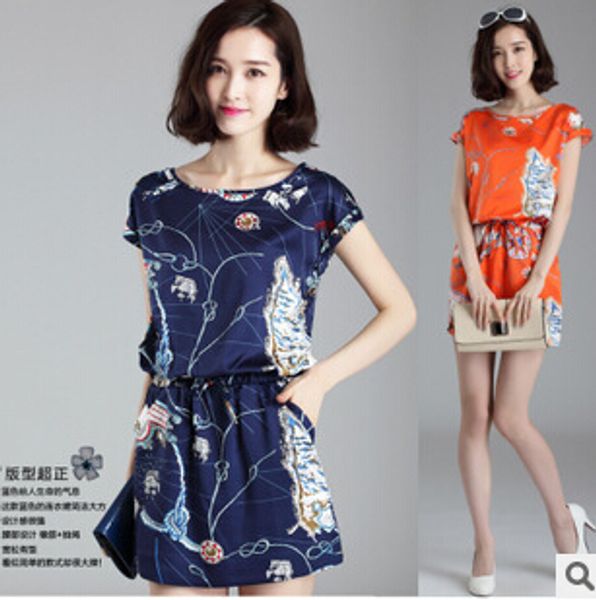 summer new women fashion temperament round collar waist short sleeves print pure silk mini dress good quality ae046, Black
summer new women fashion temperament round collar waist short sleeves print pure silk mini dress good quality ae046, Black