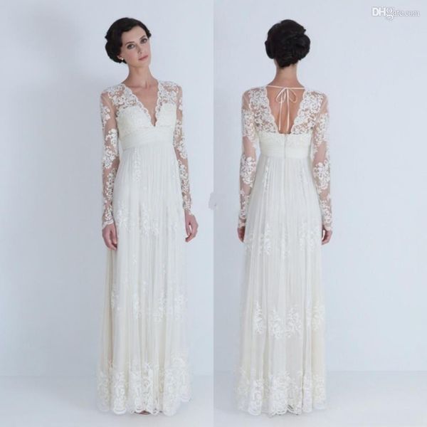 new beach wedding dresses v-neck with long sleeve pleated appliqued lace a-line floor-length tulle bridal gowns vestidos de noiva 629, White
new beach wedding dresses v-neck with long sleeve pleated appliqued lace a-line floor-length tulle bridal gowns vestidos de noiva 629, White