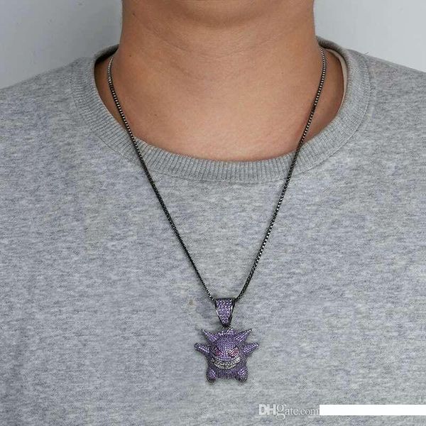 хип-хоп фиолетовые бриллианты gengar кулона ожерелье для мужчин роскошных демонов подвесков платины гальванической меди цирконы ожерелья юве, Silver
хип-хоп фиолетовые бриллианты gengar кулона ожерелье для мужчин роскошных демонов подвесков платины гальванической меди цирконы ожерелья юве, Silver