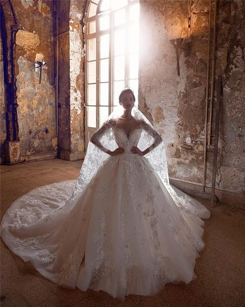 luxury crystal beaded wedding dress vintage sweetheart 3d lace flowers princess saudi arabic dubai bridal gown cph013, White
luxury crystal beaded wedding dress vintage sweetheart 3d lace flowers princess saudi arabic dubai bridal gown cph013, White
