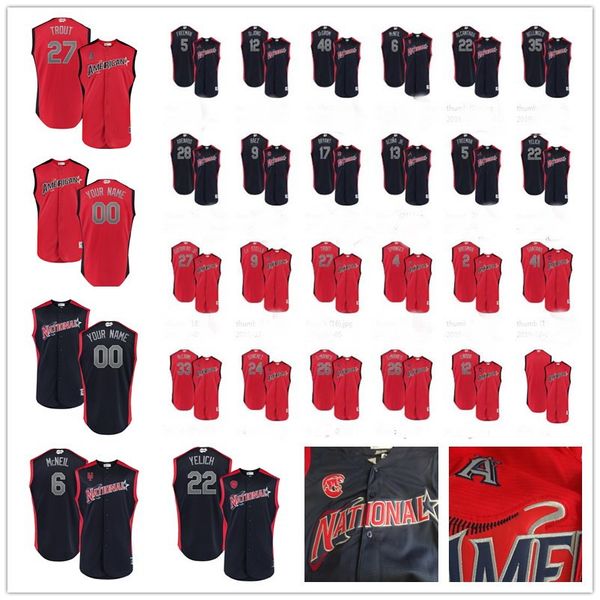 Baseball All Star Mens Custom Jerseys Pete Alonso McNeil Yelich Acuna Jr. Baez Bellinger Arenado Trout Guerrero Jr. Bregman Kershaw Judge
Baseball All Star Mens Custom Jerseys Pete Alonso McNeil Yelich Acuna Jr. Baez Bellinger Arenado Trout Guerrero Jr. Bregman Kershaw Judge