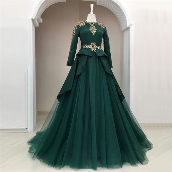 dark green muslim evening dresses crew 2019 a-line long sleeves tulle gold lace crystals islamic dubai saudi arabic long evening gown, Black;red
dark green muslim evening dresses crew 2019 a-line long sleeves tulle gold lace crystals islamic dubai saudi arabic long evening gown, Black;red