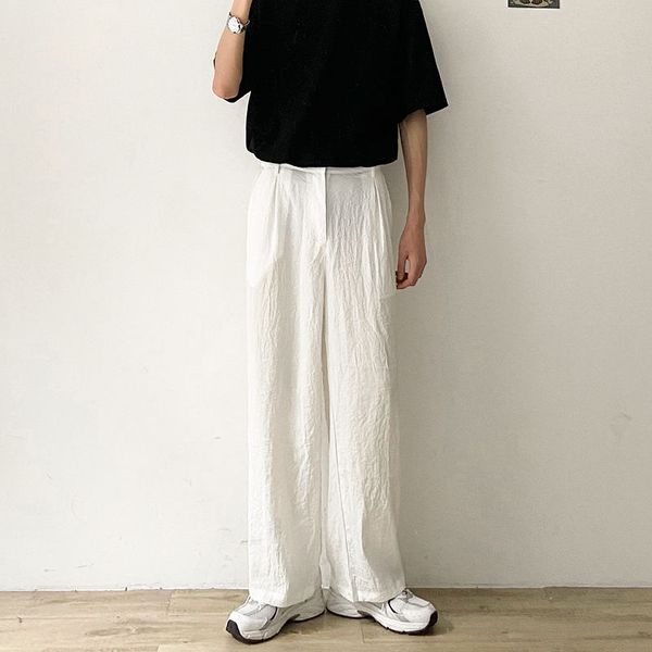 summer thin casual pants men's fashion solid color korean straight pants men streetear wild loose wide leg mens trousers, Black
summer thin casual pants men's fashion solid color korean straight pants men streetear wild loose wide leg mens trousers, Black