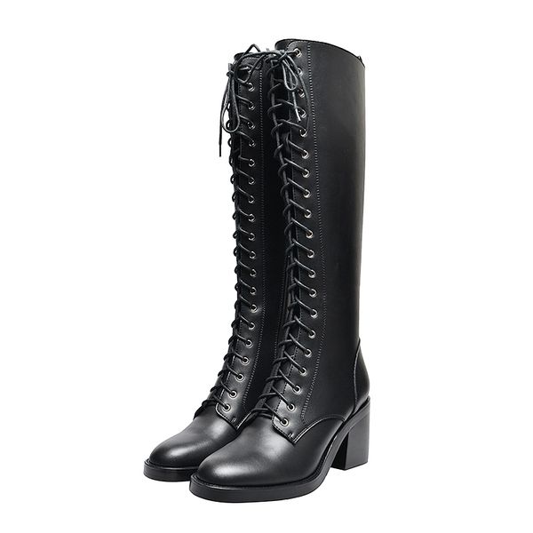 salu 2019 autumn winter fashion genuine leather knee high boots square heel round toe women shoes cow leather concise boots, Black
salu 2019 autumn winter fashion genuine leather knee high boots square heel round toe women shoes cow leather concise boots, Black