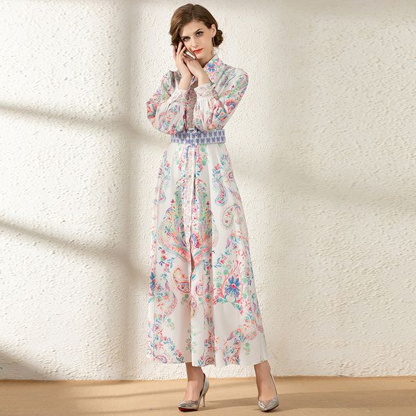 runway designer long sleeve figure print elegant casual maxi split long dress women noble vestido dresses luxury, White
runway designer long sleeve figure print elegant casual maxi split long dress women noble vestido dresses luxury, White