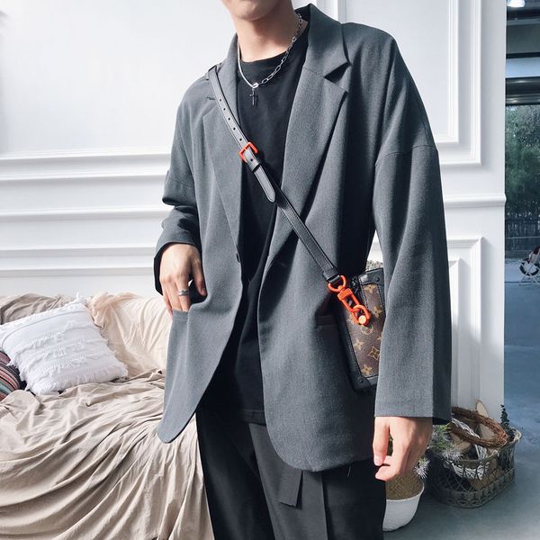 korean blazer men's fashion solid color business casual dress jacket men streetwear wild loose suit jacket men s-xl, White;black
korean blazer men's fashion solid color business casual dress jacket men streetwear wild loose suit jacket men s-xl, White;black