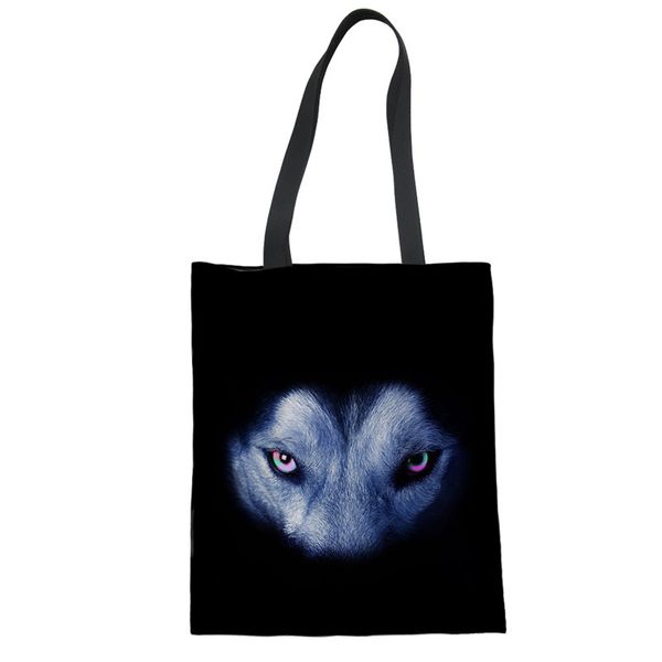 thikin folding women handbag the wolf eyes super cool printing shopping bags reusable portable canvas shoulder bag
thikin folding women handbag the wolf eyes super cool printing shopping bags reusable portable canvas shoulder bag