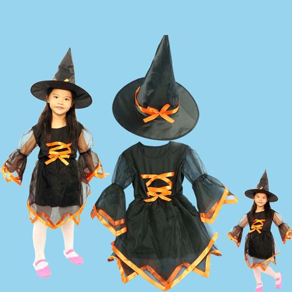 kids girls witch cosplay costume for children stage performance costumes party fancy dress purim halloween masquerade, Black;red
kids girls witch cosplay costume for children stage performance costumes party fancy dress purim halloween masquerade, Black;red