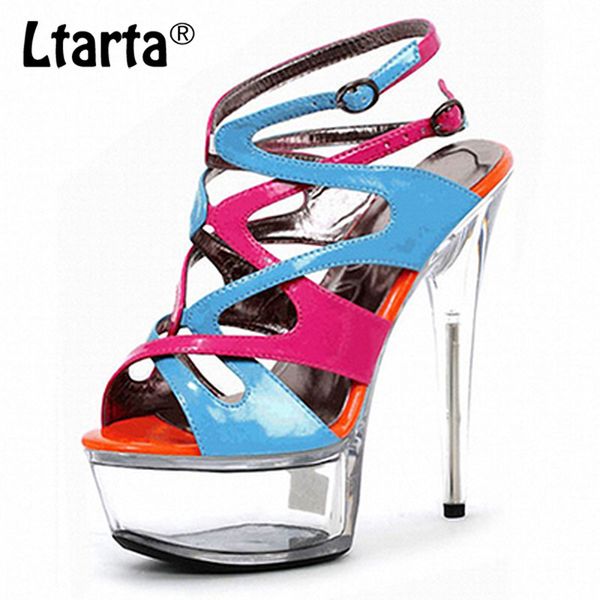 ltarta 15cm heels round head buckle walk show super high heel transparent waterproof platform color blocking sandals lyp, Black
ltarta 15cm heels round head buckle walk show super high heel transparent waterproof platform color blocking sandals lyp, Black