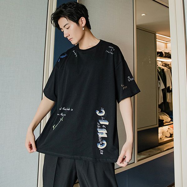 ewq / men's wear korean style letter printing half sleeve tee male's fashion loose oversize t-shirt 2020 summer new 9y2886, White;black
ewq / men's wear korean style letter printing half sleeve tee male's fashion loose oversize t-shirt 2020 summer new 9y2886, White;black