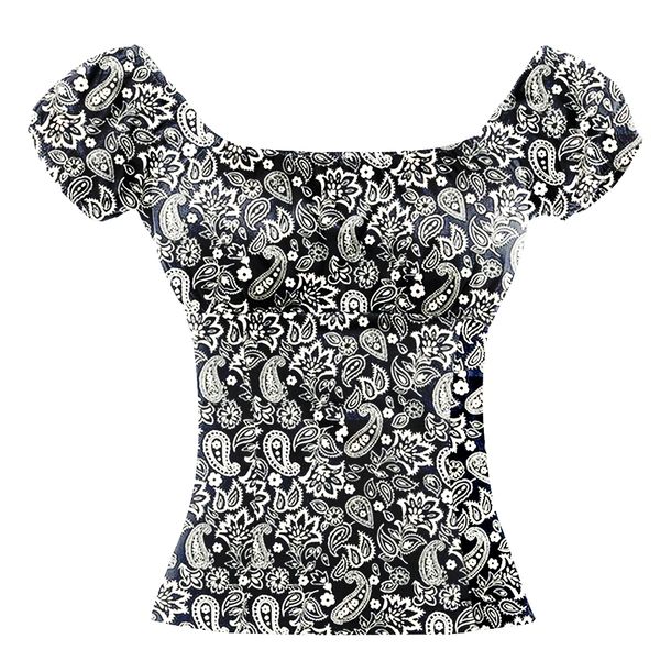 retro vintage 70s paisley shirt summer style unique retro design rave wear off the shoulder blouse bohemian rockabilly clothing, White
retro vintage 70s paisley shirt summer style unique retro design rave wear off the shoulder blouse bohemian rockabilly clothing, White