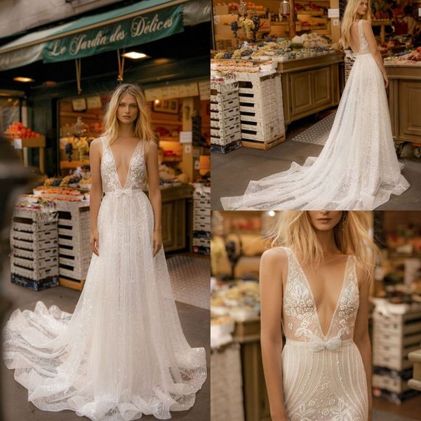 gali karten 2019 wedding dresses deep v neck lace appliques sleeveless boho bohemia bridal gowns sweep train a-line wedding dress, White
gali karten 2019 wedding dresses deep v neck lace appliques sleeveless boho bohemia bridal gowns sweep train a-line wedding dress, White