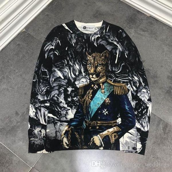 2019 spring 19ss new fashion designer brand leopard duke royal harajuku vintage sweater sweatshirts for men outwear clothing, Black
2019 spring 19ss new fashion designer brand leopard duke royal harajuku vintage sweater sweatshirts for men outwear clothing, Black