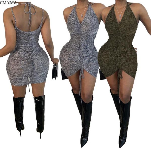 casual dresses women summer mini dress fashion sleeveless lace up halter bright bodycon bandage party night club street vestidos gl8204, Black;gray
casual dresses women summer mini dress fashion sleeveless lace up halter bright bodycon bandage party night club street vestidos gl8204, Black;gray