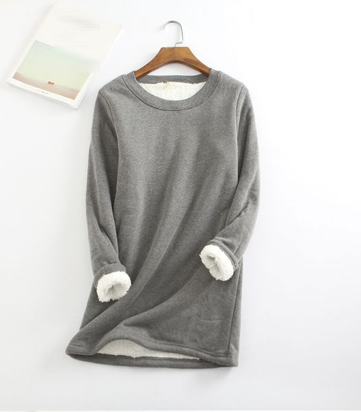 women's hoodies & sweatshirts autumn winter sweatshirt plus size loose o-neck thickened and velvet shirt lamb's hair warm body bot, Black
women's hoodies & sweatshirts autumn winter sweatshirt plus size loose o-neck thickened and velvet shirt lamb's hair warm body bot, Black