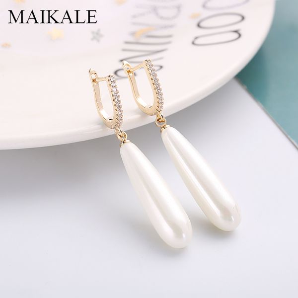 maikale simple long pearl earrings gold silver color zirconia earrings with pearl drop earrings for women fashion jewelry gifts, Golden
maikale simple long pearl earrings gold silver color zirconia earrings with pearl drop earrings for women fashion jewelry gifts, Golden