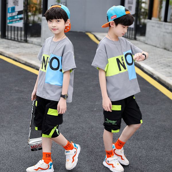 children's clothing boy summer sets 2020 new middle-aged boy handsome cotton sports casual short-sleeved two-piece sets, White
children's clothing boy summer sets 2020 new middle-aged boy handsome cotton sports casual short-sleeved two-piece sets, White