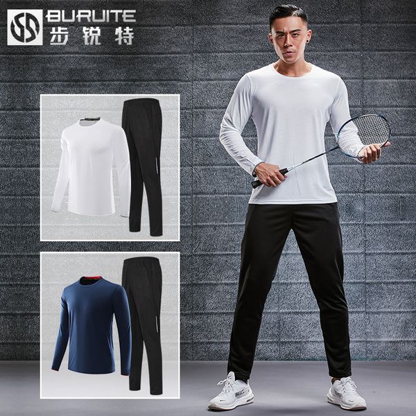 long sleeve badminton suit men's quick drying autumn and winter tennis wear women's training clothing sportswear pants, White;black
long sleeve badminton suit men's quick drying autumn and winter tennis wear women's training clothing sportswear pants, White;black