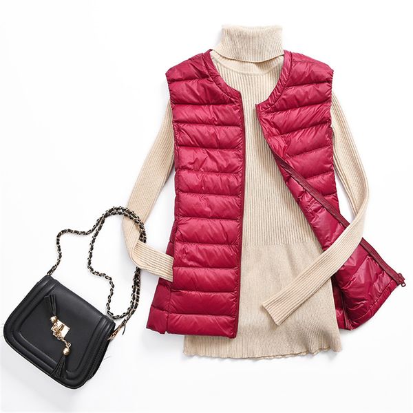 2018 autumn winter women light thin white duck down vest female slim sleeveless coat waistcoat lady short jacket paragraph wz584, Black
2018 autumn winter women light thin white duck down vest female slim sleeveless coat waistcoat lady short jacket paragraph wz584, Black