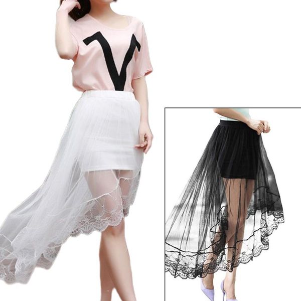 women girls summer high waist layered sheer mesh swallowtail midi long skirt asymmetric scalloped lace hem pleated party dress, Black
women girls summer high waist layered sheer mesh swallowtail midi long skirt asymmetric scalloped lace hem pleated party dress, Black