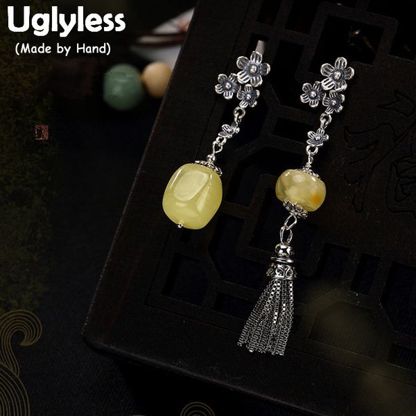 uglyless s 925 sterling silver natural beeswax women luxury amber earrings asymmetric tassel brincos flower bijoux retro jewelry cj191203, Golden
uglyless s 925 sterling silver natural beeswax women luxury amber earrings asymmetric tassel brincos flower bijoux retro jewelry cj191203, Golden