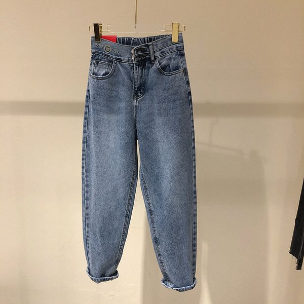 women's spring summer fashion korea style high waist oversized denim ankle length harem pant office lady casual embroidery jeans, Blue
women's spring summer fashion korea style high waist oversized denim ankle length harem pant office lady casual embroidery jeans, Blue