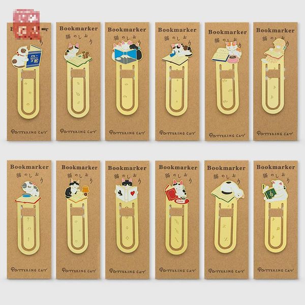 12pcs/lot cute cats reading book metal copper bookmark cartoon animals bookmark gift stationery film school supplies
12pcs/lot cute cats reading book metal copper bookmark cartoon animals bookmark gift stationery film school supplies