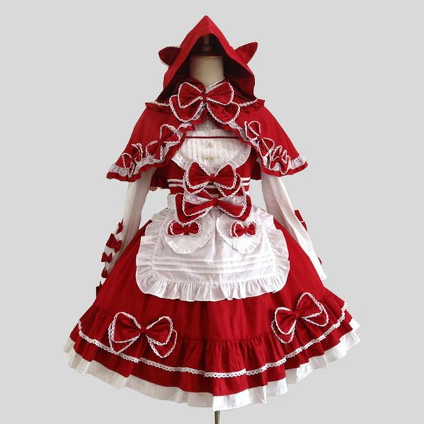 customized 2018 red gothic victorian lolita dresses costumes halloween knee-length stage performance maid theater costumes, Black;red
customized 2018 red gothic victorian lolita dresses costumes halloween knee-length stage performance maid theater costumes, Black;red