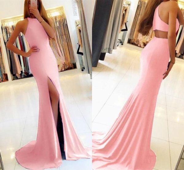 elegant pink mermaid evening dresses 2019 cutaway sides split evening gowns halter prom dress bm0632, White;pink
elegant pink mermaid evening dresses 2019 cutaway sides split evening gowns halter prom dress bm0632, White;pink