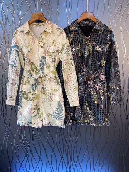 2020 early spring new women's lapel embroidery flower color matching symmetrical pockets tie waist long sleeve jumpsu, Black;white
2020 early spring new women's lapel embroidery flower color matching symmetrical pockets tie waist long sleeve jumpsu, Black;white