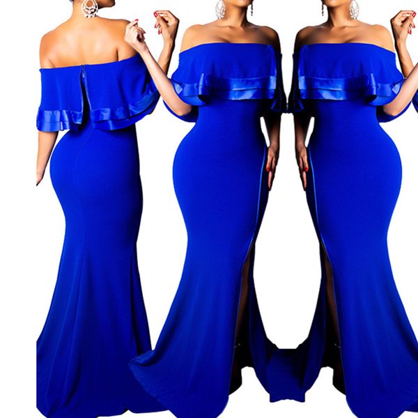 ladies floor length cold shoulder blue split maxi dresses ruffles tube celebrate event dresses for women gowns, Black;pink
ladies floor length cold shoulder blue split maxi dresses ruffles tube celebrate event dresses for women gowns, Black;pink