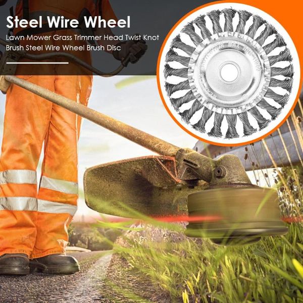 lawn mower grass trimmer head twist knot brush steel wire wheel brush disc steel wire wheel for replacing the head of a lawn mow