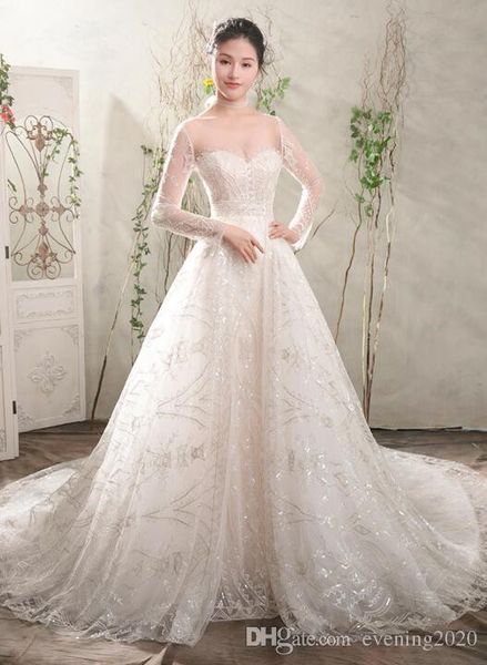 hight quality a-line wedding dresses long sleeve applique cathedral train tulle lace dresses lace up wedding gowns robe de mariee, White
hight quality a-line wedding dresses long sleeve applique cathedral train tulle lace dresses lace up wedding gowns robe de mariee, White