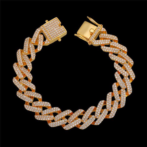 hip hop bracelets 14mm 7/8/9inch gold silver colors micro prong setting cz cuban bracelet link chain for mens jewelry, Black
hip hop bracelets 14mm 7/8/9inch gold silver colors micro prong setting cz cuban bracelet link chain for mens jewelry, Black