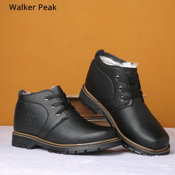winter men's boots male genuine leather ankle boots warm plush snow waterproof outdoor work men shoes botas hombre, Black
winter men's boots male genuine leather ankle boots warm plush snow waterproof outdoor work men shoes botas hombre, Black
