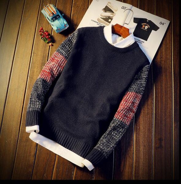 a16 autumn and winter men's o-neck sweater pullover warm casual bottoming shirt pullover knitted fashion men's clothing, White;black
a16 autumn and winter men's o-neck sweater pullover warm casual bottoming shirt pullover knitted fashion men's clothing, White;black