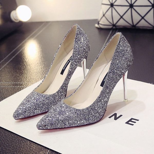 pumps women high-heel shoes shallow mouth pointed toe bling slimming nightclub thin heels fashion women shoes, Black
pumps women high-heel shoes shallow mouth pointed toe bling slimming nightclub thin heels fashion women shoes, Black