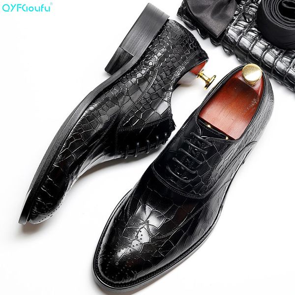 qyfcioufu new 2019 fashion alligator pattern lace-up formal shoes men pointed toe dress shoes breathable groom wedding, Black
qyfcioufu new 2019 fashion alligator pattern lace-up formal shoes men pointed toe dress shoes breathable groom wedding, Black