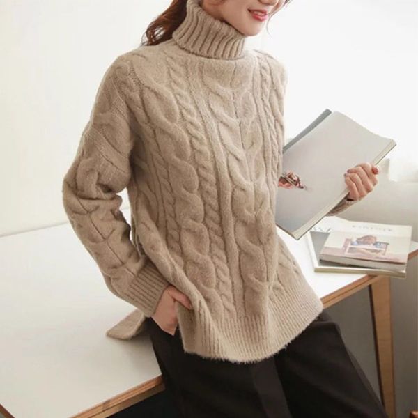 women's sweaters white sweater woman turtleneck sweaterpullover long sleeve plus loose solid color stitching knit pattern fashion winte, White;black
women's sweaters white sweater woman turtleneck sweaterpullover long sleeve plus loose solid color stitching knit pattern fashion winte, White;black