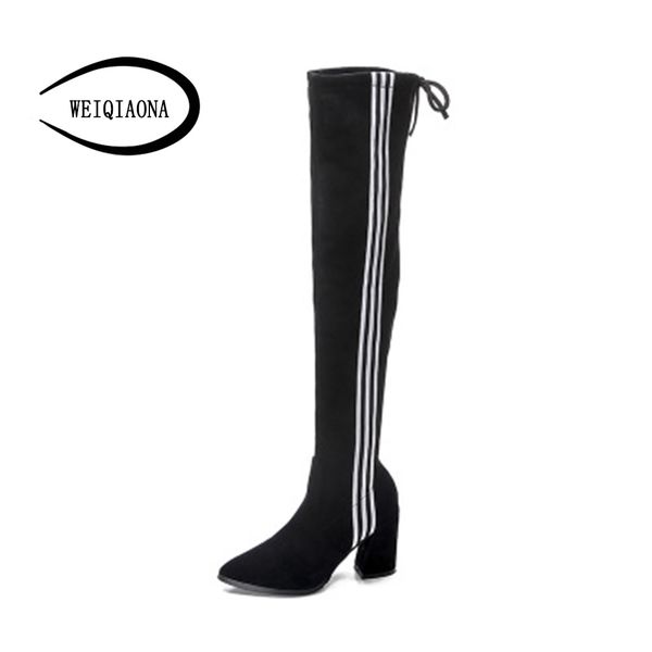 weiqiaona winter women shoes pointed toe long boots high heels ladies shoes dress stars model over-the-knee boot, Black
weiqiaona winter women shoes pointed toe long boots high heels ladies shoes dress stars model over-the-knee boot, Black