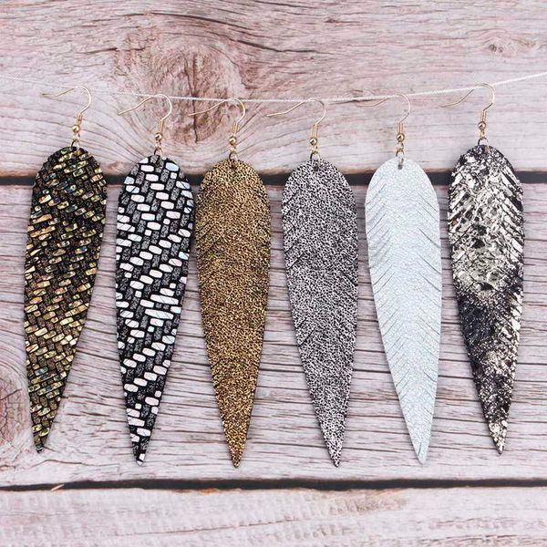 zwpon extra long genuine leather feather leaf drop earrings for women 2019 fashion designer boutique jewelry wholesale, Golden
zwpon extra long genuine leather feather leaf drop earrings for women 2019 fashion designer boutique jewelry wholesale, Golden