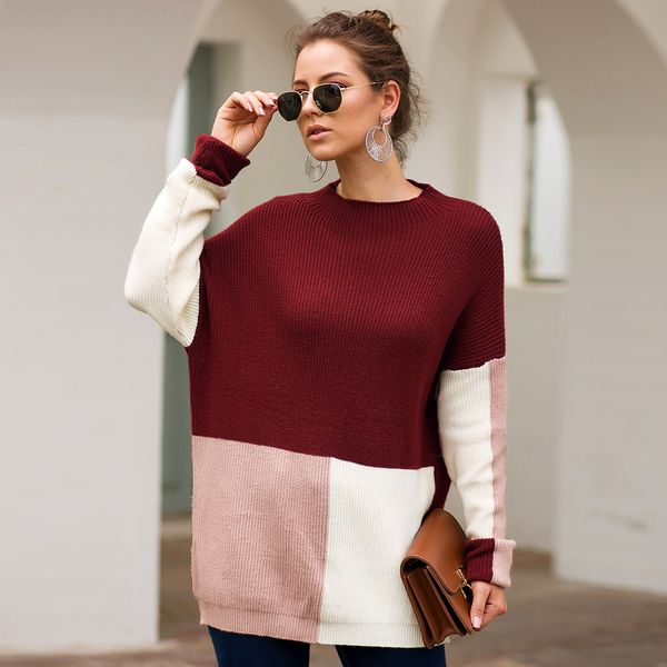 kalenmos autumn winter new three-color stitching loose lazy o-neck pullovers patchwork thick knit sweater women clothing, White;black
kalenmos autumn winter new three-color stitching loose lazy o-neck pullovers patchwork thick knit sweater women clothing, White;black
