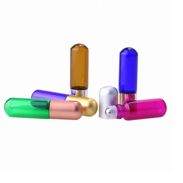 5ml glass essential oil perfume bottle capsule shape diffuser roll on bottles with stainless steel ball multiple color for choose
5ml glass essential oil perfume bottle capsule shape diffuser roll on bottles with stainless steel ball multiple color for choose